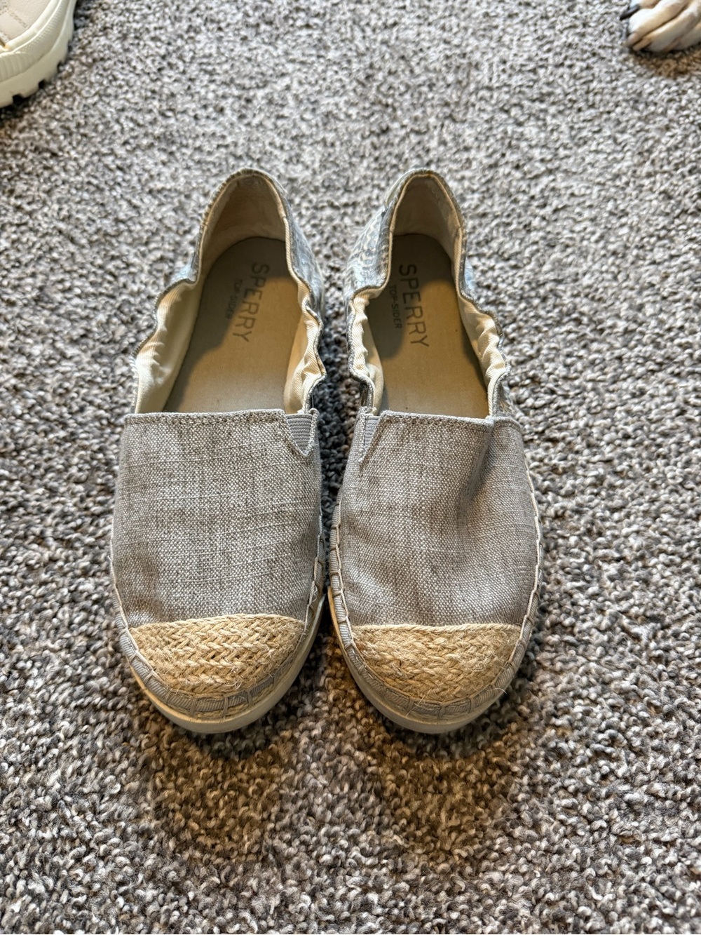 Sperry Women's Gray Canvas Espadrille Slip-Ons with Jute Toe